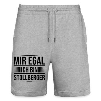Stollberg mir egal - Stanley/Stella Unisex Bio Joggingshorts Trainer  - Grau meliert - Vorne - Nik (191cm) & Marisol (170cm)