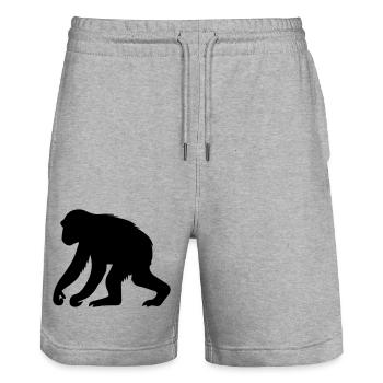 singe - Short de jogging bio TRAINER Stanley/Stella unisexe - gris chiné - Devant - Nik (191cm) & Marisol (170cm)
