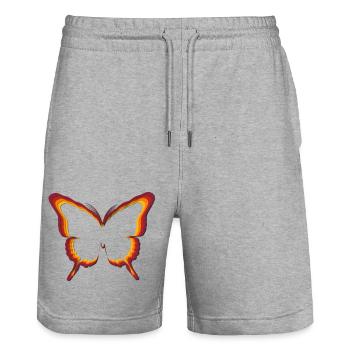 Papillon - Short de jogging bio TRAINER Stanley/Stella unisexe - gris chiné - Devant - Nik (191cm) & Marisol (170cm)
