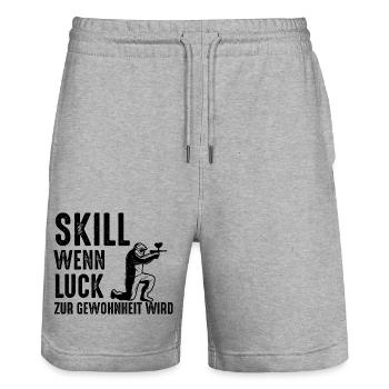 Paintball Airsoft - Stanley/Stella Unisex Bio Joggingshorts Trainer  - Grau meliert - Vorne - Nik (191cm) & Marisol (170cm)