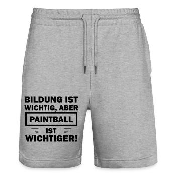 Paintball Airsoft - Stanley/Stella Unisex Bio Joggingshorts Trainer  - Grau meliert - Vorne - Nik (191cm) & Marisol (170cm)