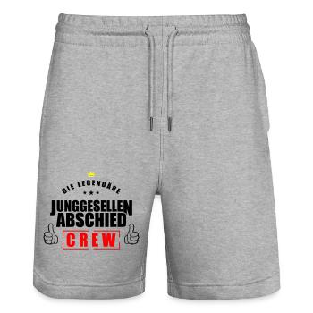 junggesellen crew 3 - Stanley/Stella Unisex Bio Joggingshorts Trainer  - Grau meliert - Vorne - Nik (191cm) & Marisol (170cm)