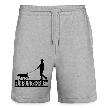 Lustiges Hunde Bild Hundeliebhaber Haustier - Stanley/Stella Unisex Bio Joggingshorts Trainer  - Grau meliert - Vorne - Nik (191cm) & Marisol (170cm)