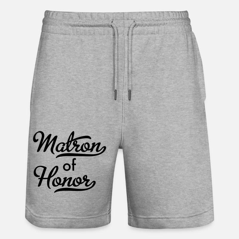 Matrone d’honneur - Mariée - Short de jogging bio TRAINER Stanley/Stella unisexe - gris chiné
