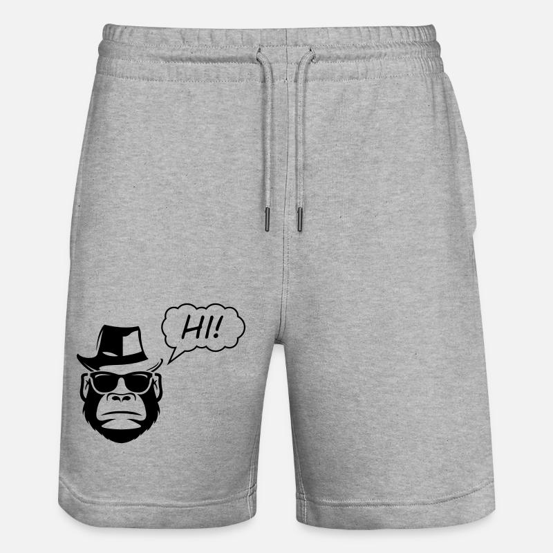 Gorille Salut - Short de jogging bio TRAINER Stanley/Stella unisexe - gris chiné