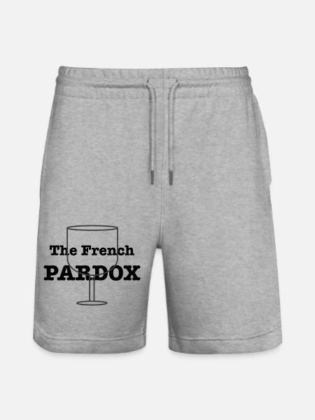 The French Pardox - Stanley/Stella Trainer Unisex Organic Jogging Shorts - heather grey