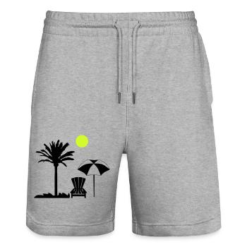 Chaise longue Palm Tree - Short de jogging bio TRAINER Stanley/Stella unisexe - gris chiné - Devant - Nik (191cm) & Marisol (170cm)