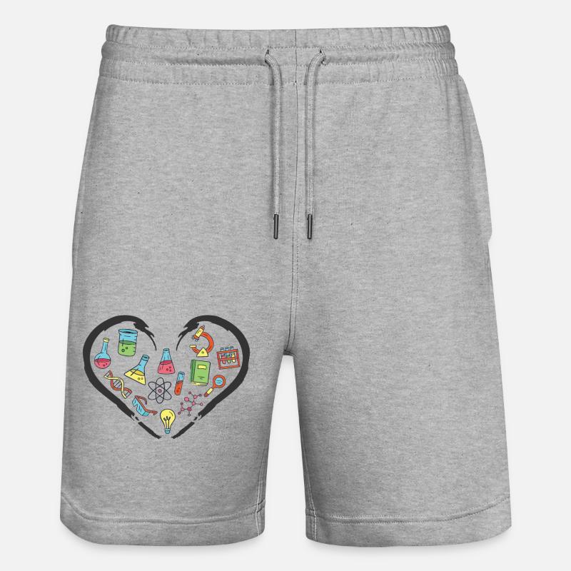 I love Science and Physics - Stanley/Stella Trainer Unisex Organic Jogging Shorts - heather grey