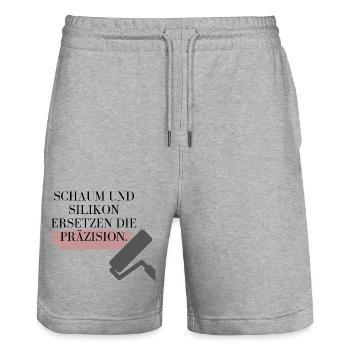Schaum und Silikon ersetzen Präzision! - Stanley/Stella Unisex Bio Joggingshorts Trainer  - Grau meliert - Vorne - Nik (191cm) & Marisol (170cm)