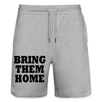 Bring them home - Short de jogging bio TRAINER Stanley/Stella unisexe - gris chiné - Devant - Nik (191cm) & Marisol (170cm)