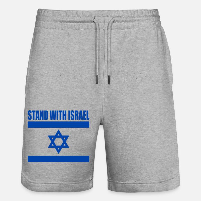 We Stand with israel - Stanley/Stella Unisex Bio Joggingshorts Trainer  - Grau meliert