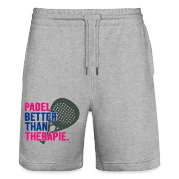 Padel PADELTENNIS Padelspieler Padel-therapie - Stanley/Stella Unisex Bio Joggingshorts Trainer  - Grau meliert - Vorne - Nik (191cm) & Marisol (170cm)