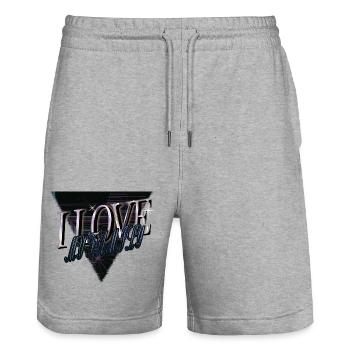 adopting mother adult humor tshirts humour - Stanley/Stella Unisex Bio Joggingshorts Trainer  - Grau meliert - Vorne - Nik (191cm) & Marisol (170cm)