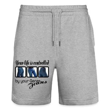 Your life is controlled by your jeans - Stanley/Stella Unisex Bio Joggingshorts Trainer  - Grau meliert - Vorne - Nik (191cm) & Marisol (170cm)
