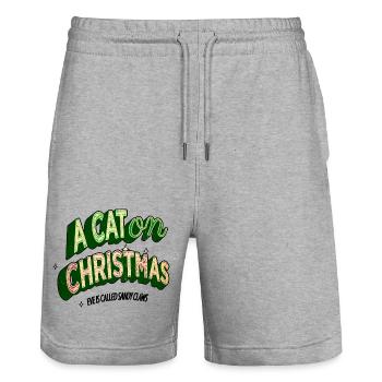 Couples Dino Dinosaur Lover Geek Cool - Stanley/Stella Trainer Unisex Organic Jogging Shorts - heather grey - Front - Nik (191cm) & Marisol (170cm)