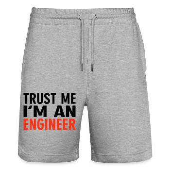 Trust me i m an Engineer - Stanley/Stella Unisex Bio Joggingshorts Trainer  - Grau meliert - Vorne - Nik (191cm) & Marisol (170cm)