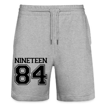 1984 - Stanley/Stella Unisex Bio Joggingshorts Trainer  - Grau meliert - Vorne - Nik (191cm) & Marisol (170cm)