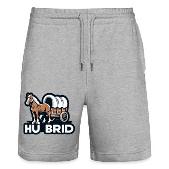 Hü Brid - Lustiges Hybrid Auto - Pferd - Stanley/Stella Unisex Bio Joggingshorts Trainer  - Grau meliert - Vorne - Nik (191cm) & Marisol (170cm)