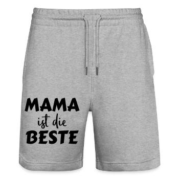 Mama ist die Beste - Stanley/Stella Unisex Bio Joggingshorts Trainer  - Grau meliert - Vorne - Nik (191cm) & Marisol (170cm)