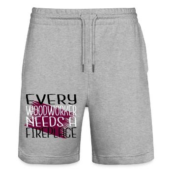 Drôle Mason Carpenter Plombier Idée Cadeau Hobbyists - Short de jogging bio TRAINER Stanley/Stella unisexe - gris chiné - Devant - Nik (191cm) & Marisol (170cm)