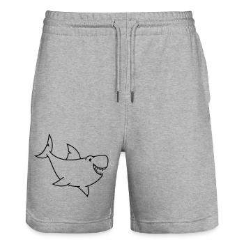 hai comic - Stanley/Stella Unisex Bio Joggingshorts Trainer  - Grau meliert - Vorne - Nik (191cm) & Marisol (170cm)