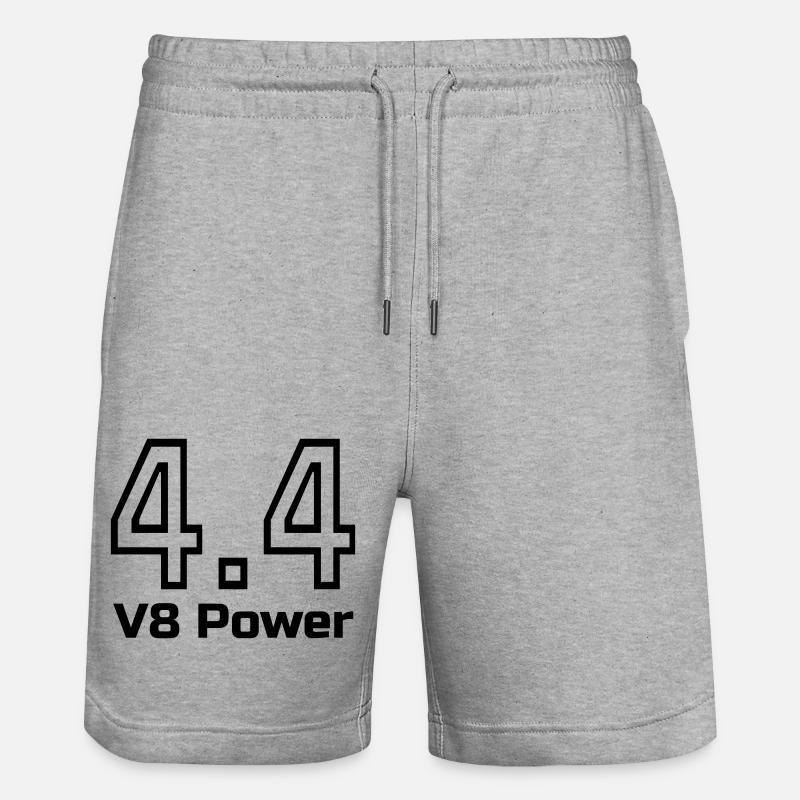 4.4 Puissance du V8 - Short de jogging bio TRAINER Stanley/Stella unisexe - gris chiné