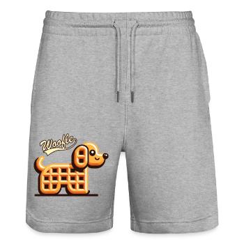 Woofle - Short de jogging bio TRAINER Stanley/Stella unisexe - gris chiné - Devant - Nik (191cm) & Marisol (170cm)
