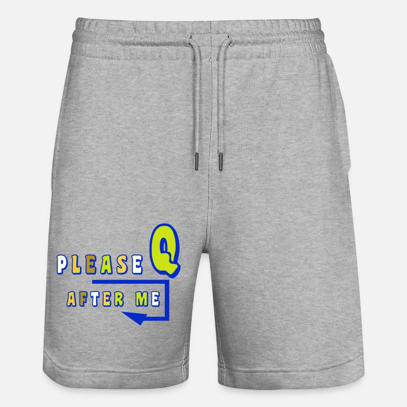 Please queue - Stanley/Stella Trainer Unisex Organic Jogging Shorts - heather grey