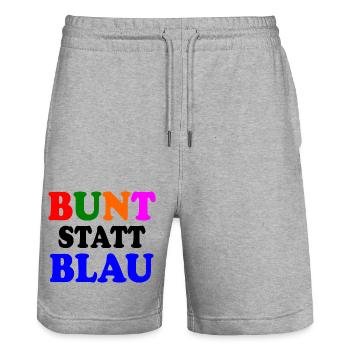 Bunt statt blau - Stanley/Stella Unisex Bio Joggingshorts Trainer  - Grau meliert - Vorne - Nik (191cm) & Marisol (170cm)