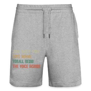 JONE WASTE YORE TOYE MONME YORALL REDIII THE VOICE - Stanley/Stella Trainer Unisex Organic Jogging Shorts - heather grey - Front - Nik (191cm) & Marisol (170cm)