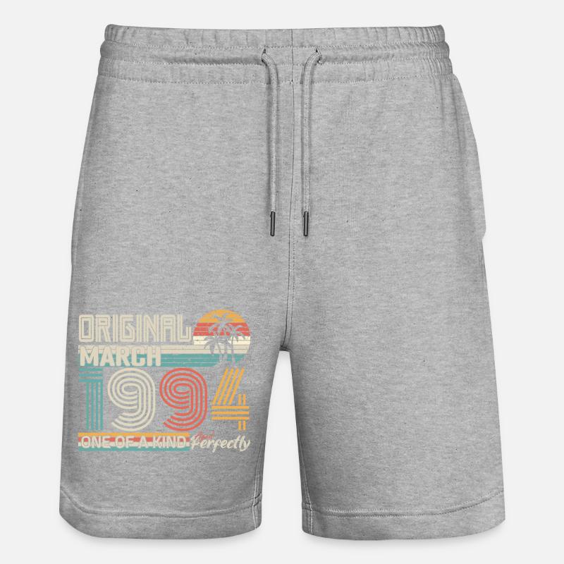 März 1994 Geburtstag März 1994 Geschenk - Stanley/Stella Unisex Bio Joggingshorts Trainer  - Grau meliert