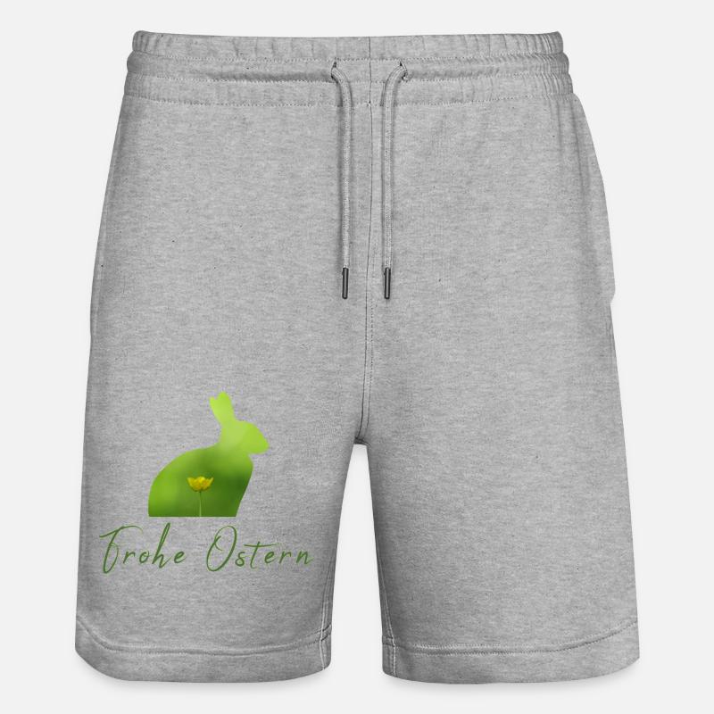 Happy Easter Easter - Stanley/Stella Trainer Unisex Organic Jogging Shorts - heather grey