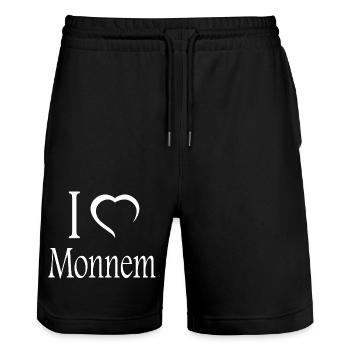 Mannheim Monnem Mannheimat - Stanley/Stella Trainer Unisex Organic Jogging Shorts - black - Front - Nik (191cm) & Marisol (170cm)