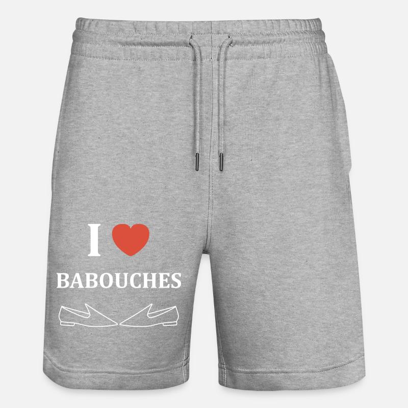Humour babouches - Short de jogging bio TRAINER Stanley/Stella unisexe - gris chiné