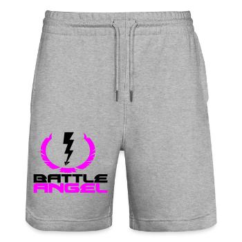 battleangel - Stanley/Stella Unisex Bio Joggingshorts Trainer  - Grau meliert - Vorne - Nik (191cm) & Marisol (170cm)