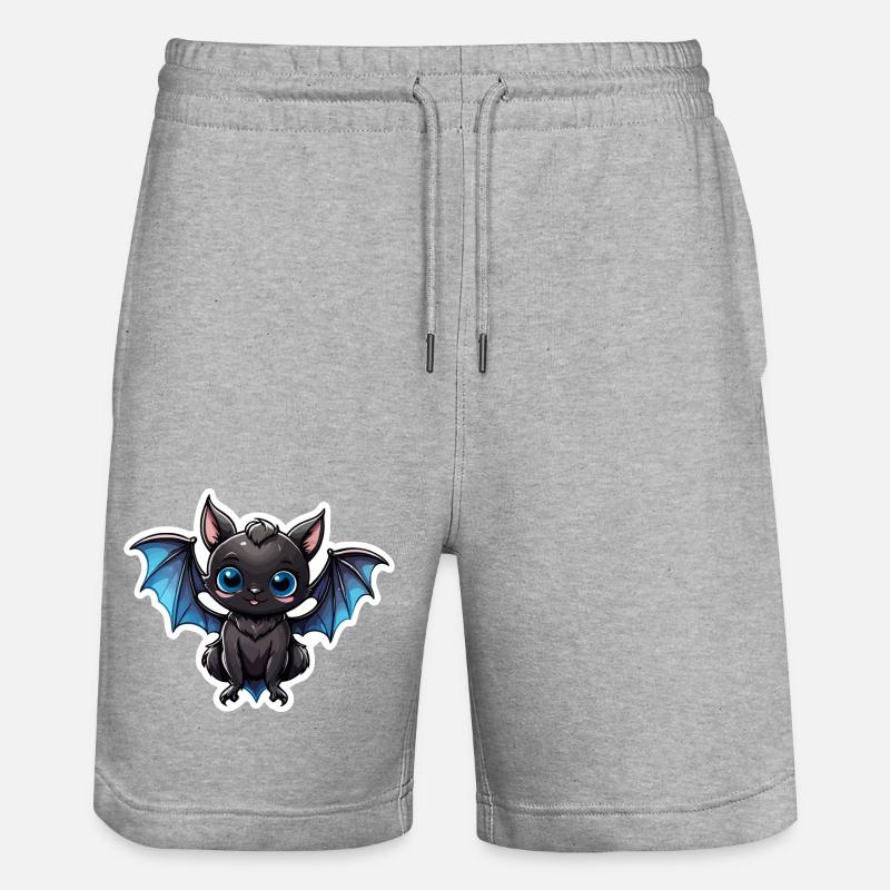 Illustration mignonne de chauve-souris - Short de jogging bio TRAINER Stanley/Stella unisexe - gris chiné