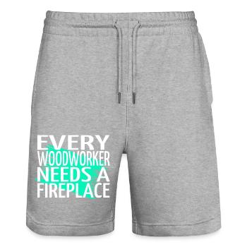 best blogger construction carpenter woodworker - Stanley/Stella Unisex Bio Joggingshorts Trainer  - Grau meliert - Vorne - Nik (191cm) & Marisol (170cm)
