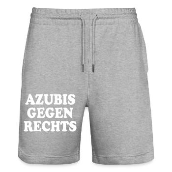 Azubis gegen rechts - Stanley/Stella Unisex Bio Joggingshorts Trainer  - Grau meliert - Vorne - Nik (191cm) & Marisol (170cm)