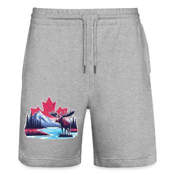 Canada 22 - Stanley/Stella Trainer Unisex Organic Jogging Shorts - heather grey - Front - Nik (191cm) & Marisol (170cm)