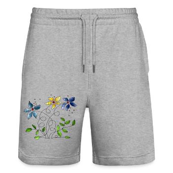 Fleur - Short de jogging bio TRAINER Stanley/Stella unisexe - gris chiné - Devant - Nik (191cm) & Marisol (170cm)