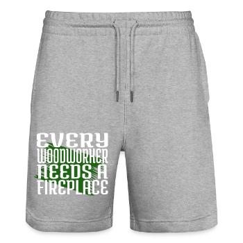tree feller funny carpenter quotes cabinetmaker - Stanley/Stella Unisex Bio Joggingshorts Trainer  - Grau meliert - Vorne - Nik (191cm) & Marisol (170cm)