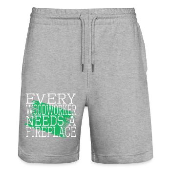 birthday present idea sabrina carpenter tshirts - Stanley/Stella Unisex Bio Joggingshorts Trainer  - Grau meliert - Vorne - Nik (191cm) & Marisol (170cm)
