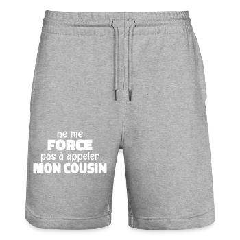 Zwinge mich nicht, meinen Cousin anzurufen - Stanley/Stella Unisex Bio Joggingshorts Trainer  - Grau meliert - Vorne - Nik (191cm) & Marisol (170cm)