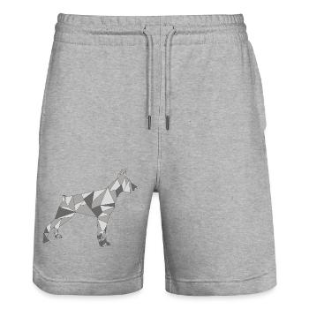 DOBERMAN GÉOMÉTRIQUE - Short de jogging bio TRAINER Stanley/Stella unisexe - gris chiné - Devant - Nik (191cm) & Marisol (170cm)