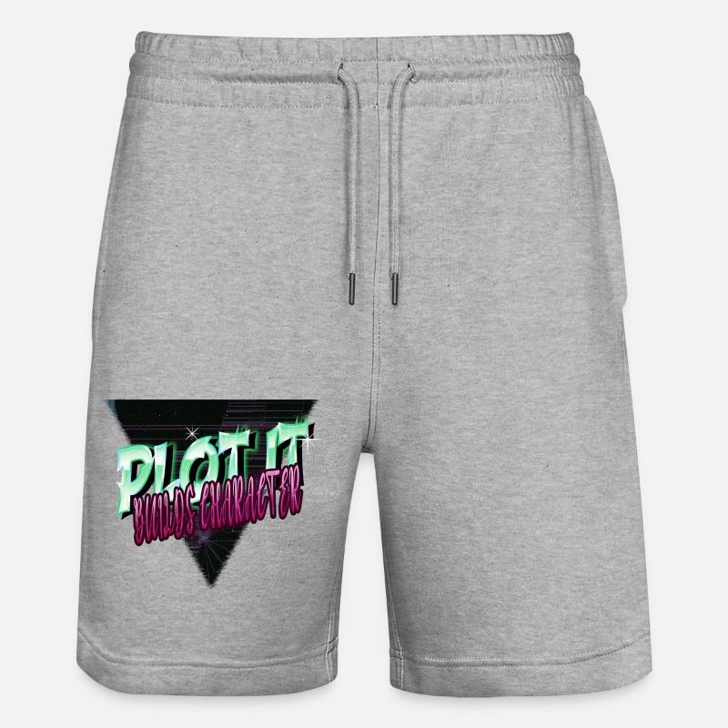 funny present storytelling techniques - Stanley/Stella Trainer Unisex Organic Jogging Shorts - heather grey