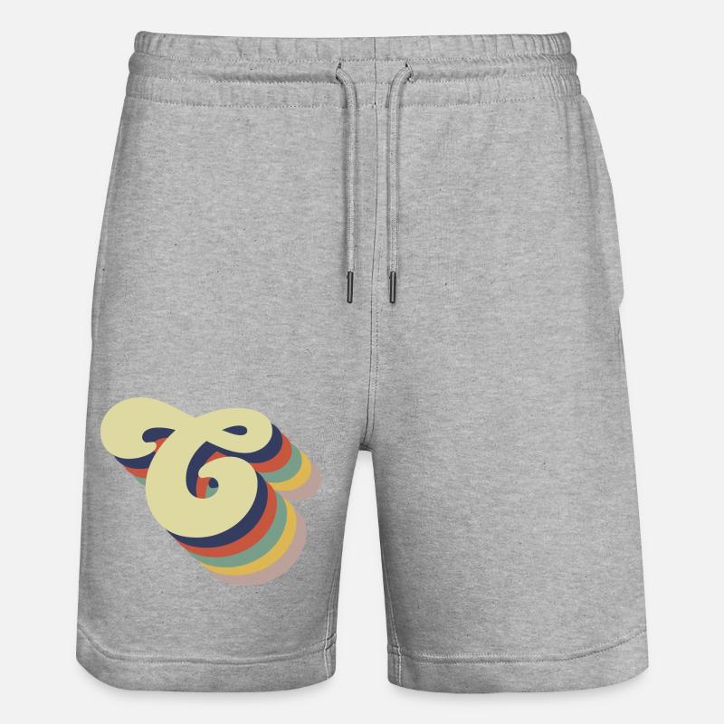 Lettre c rétro - Short de jogging bio TRAINER Stanley/Stella unisexe - gris chiné