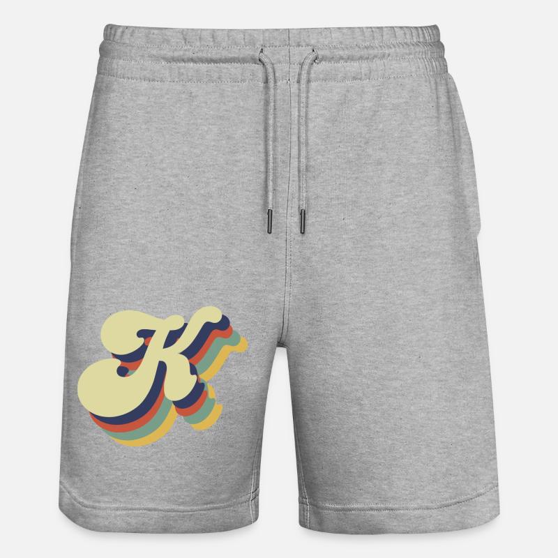 Lettre k rétro - Short de jogging bio TRAINER Stanley/Stella unisexe - gris chiné