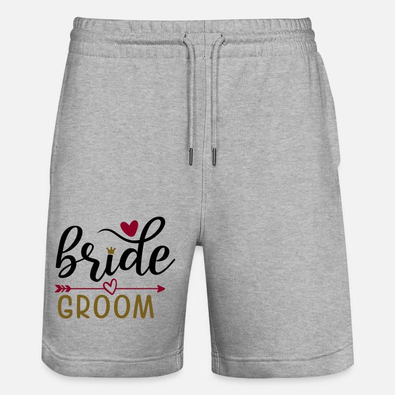 Mariés : Célébration de mariage - Short de jogging bio TRAINER Stanley/Stella unisexe - gris chiné