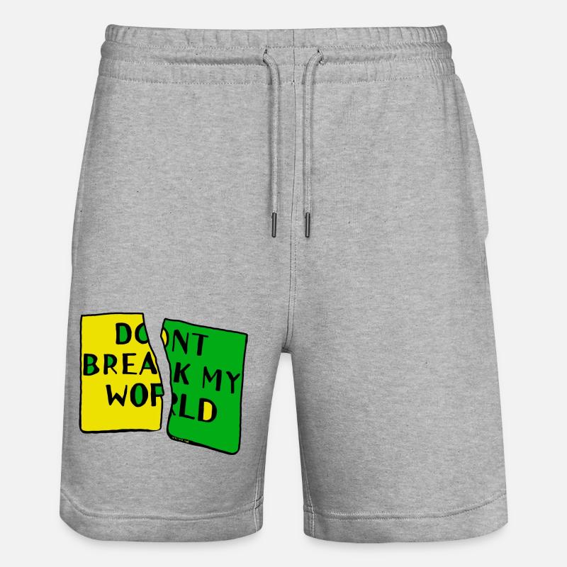 dont break my world - Short de jogging bio TRAINER Stanley/Stella unisexe - gris chiné