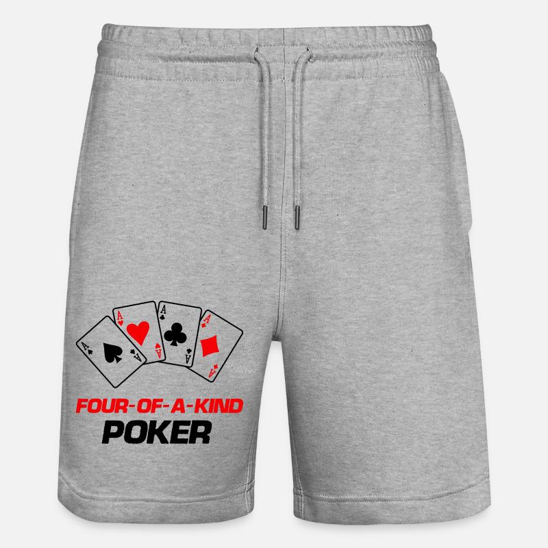Poker quatre d’un genre - Short de jogging bio TRAINER Stanley/Stella unisexe - gris chiné